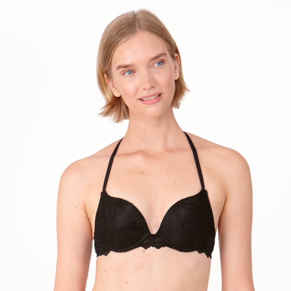 After Eden Anna Lace Single Boost Underwired Gel Bra Black