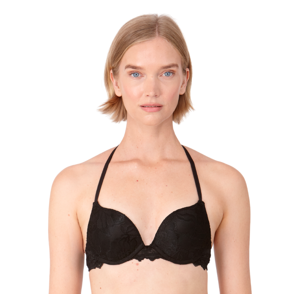 After Eden Anna Lace Single Boost Underwired Gel Bra Black