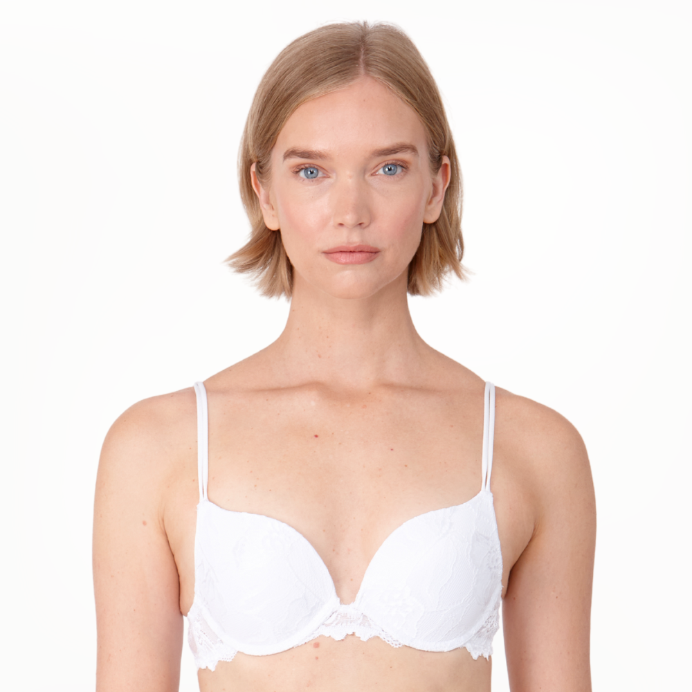 After Eden Anna Lace Single Boost Underwired Gel Bra White