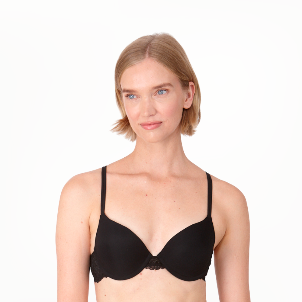 After Eden Double Boost Lace Underwired T-Shirt Bra Black