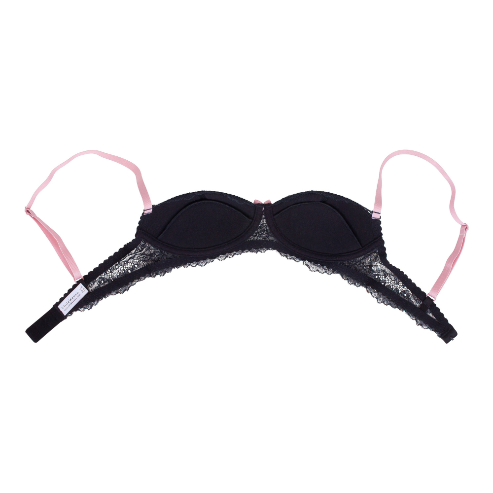 Little Women Midnight Ribbon Non-Wired Balconette Fixed Padding Bra