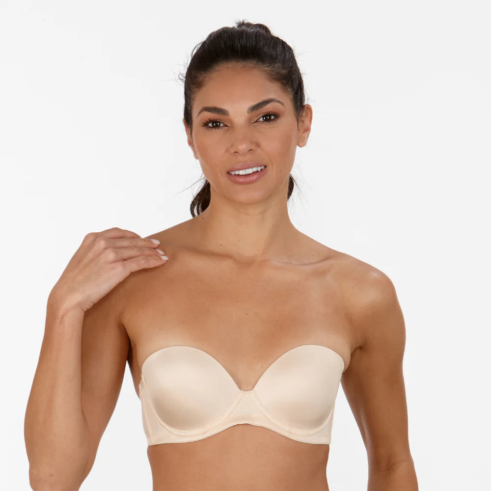 Woman Wearing Strapless Bra