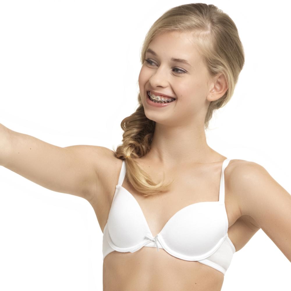 Boobs & Bloomers Anny Flex Wire Cotton Bra - White - Ideal Teen Bras