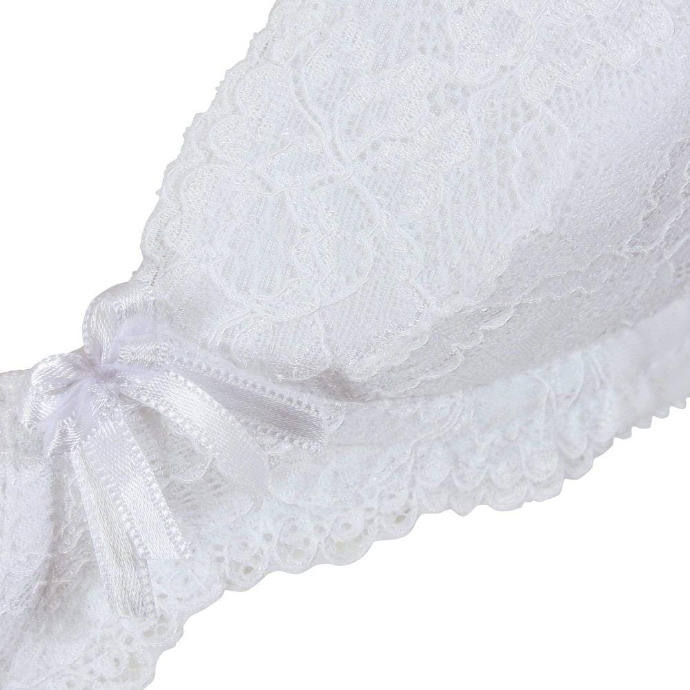 Close-up of lace detail on Perfectly You bra for AAA, AA and A cups in white
