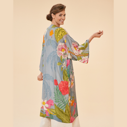 Ladies Kimono Gown Tropical Flora & Fauna By Powder Design PKG SS24