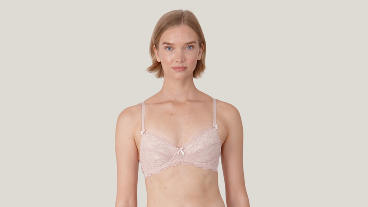 Littlewomen.com small cup bras for small chests Jude pink lace bra