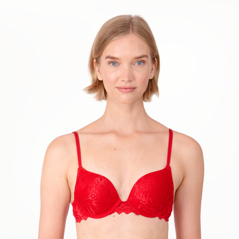 After Eden Anna Lace Single Boost Underwired Gel Bra Red