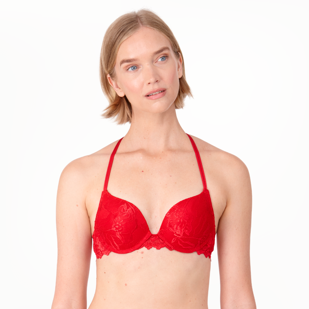 After Eden Anna Lace Single Boost Underwired Gel Bra Red