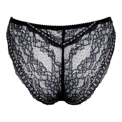 Little Women Midnight Ribbon Brief Lace Back Brief