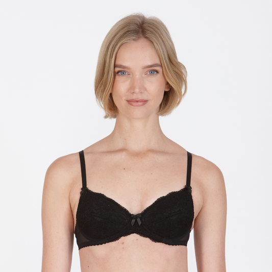 Perfectly You small cup bra in black with longer adjustable straps