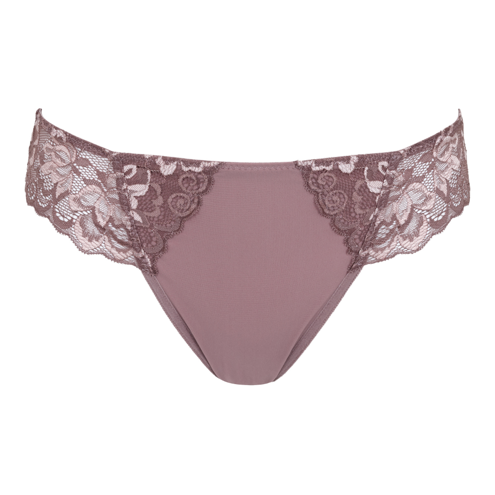 Lace-trimmed underwear on a white background