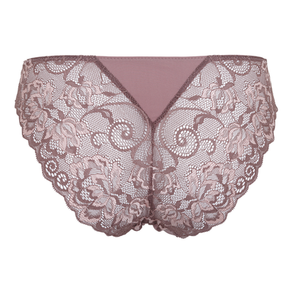 Lace underwear with a floral pattern on a white background