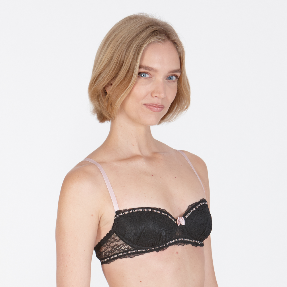 Little Women Midnight Ribbon Non-Wired Balconette Fixed Padding Bra