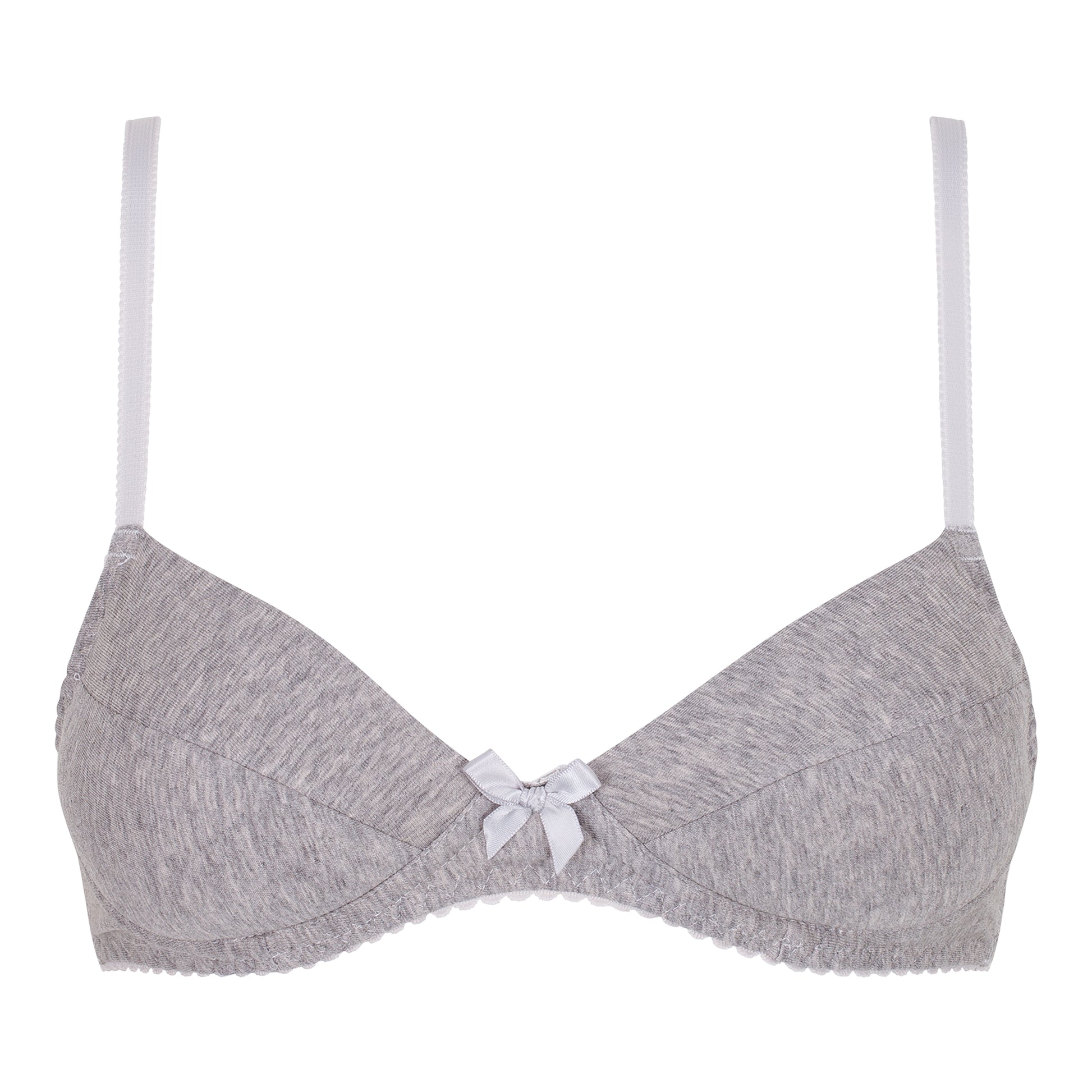 NANO Girls' Two-pack Bralette in White/Grey, Sizes 6-14