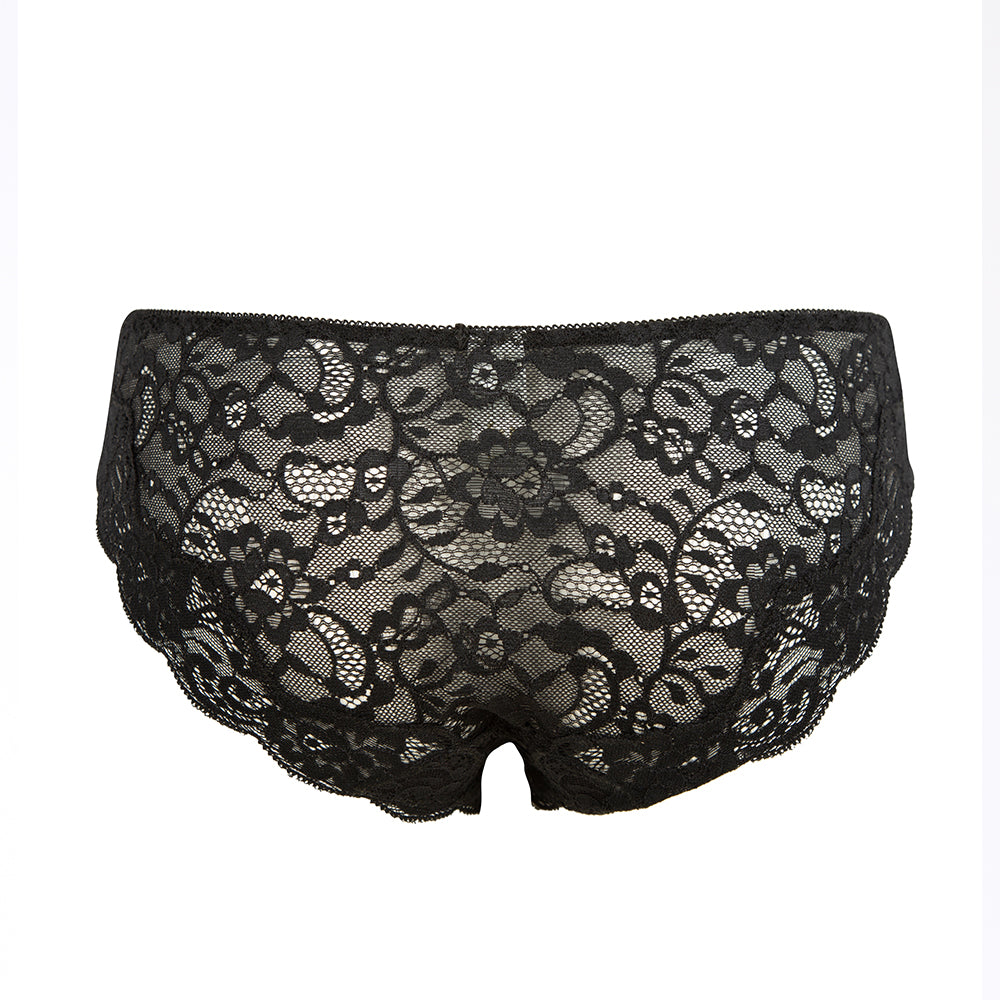 Lulu Stretch Lace Brief back - black