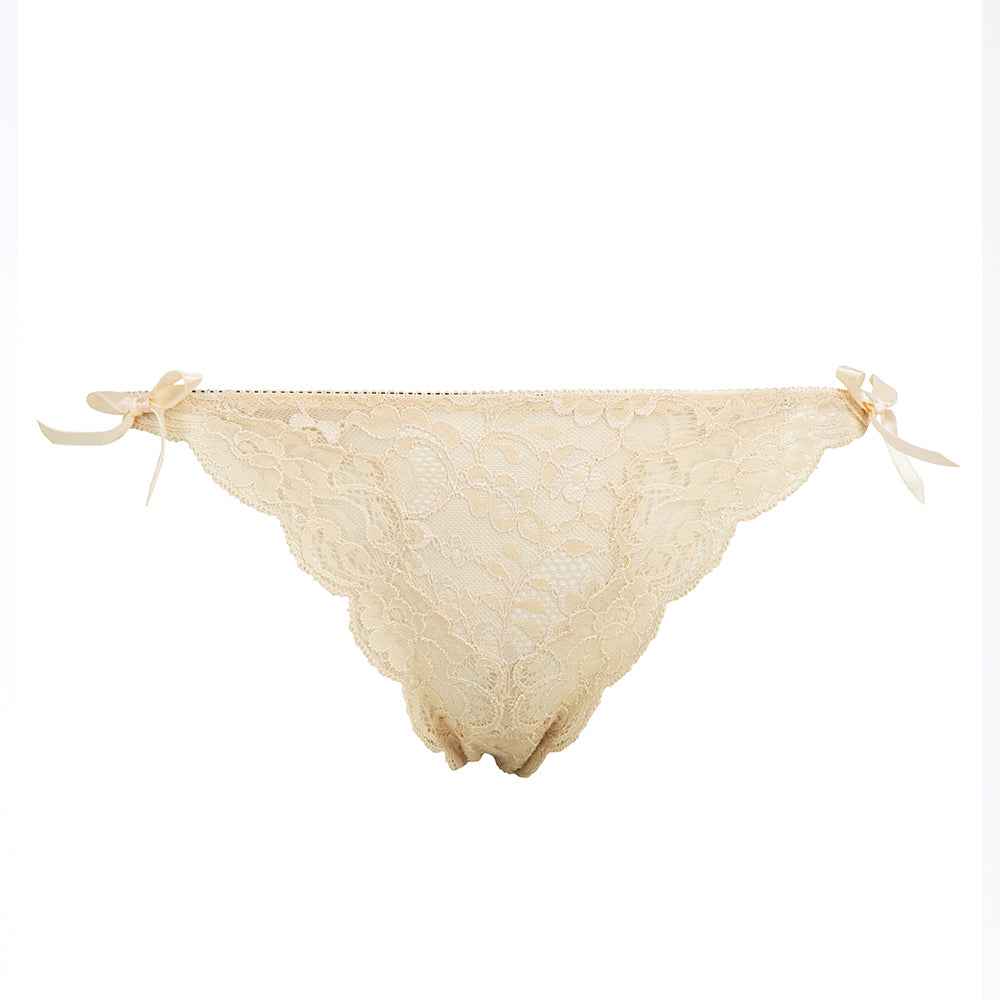 Lulu Stretch Lace Brief - milk tea