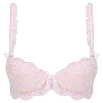 LULU Stretch Lace Underwired Bra in Pale Pink