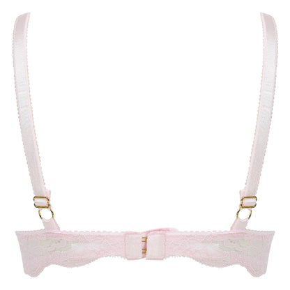 LULU Stretch Lace Underwired Bra - Pale Pink