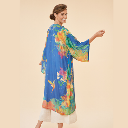 Ladies Kimono Gown Hummingbird Denim By Powder Design PKG45 SS24