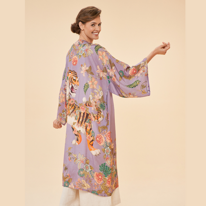 Ladies Kimono Gown Prancing Tiger By Powder Design PKG51 SS24
