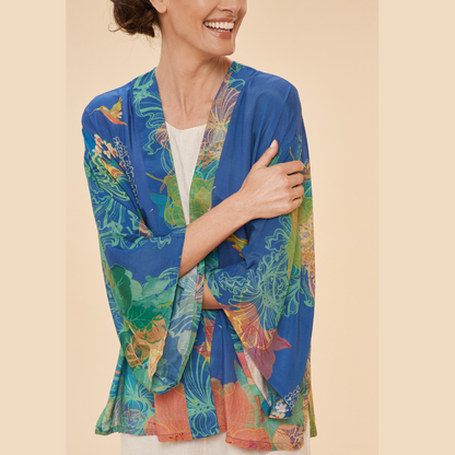 Ladies Kimono Jacket Hummingbird Denim By Powder Design PKJ45 SS24