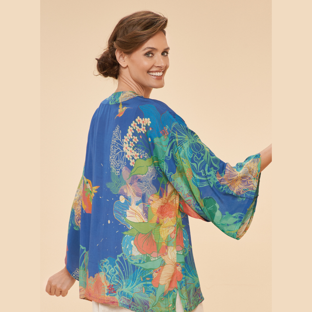 Ladies Kimono Jacket Hummingbird Denim By Powder Design PKJ45 SS24