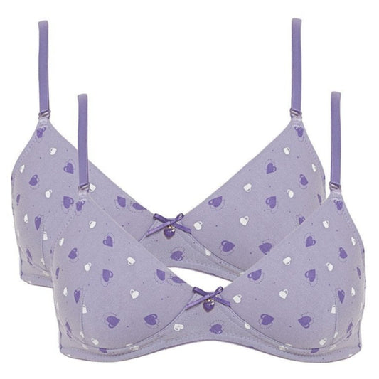 Royce Teen Bra Purple Heart 2 Pack - Perfect Small Bra